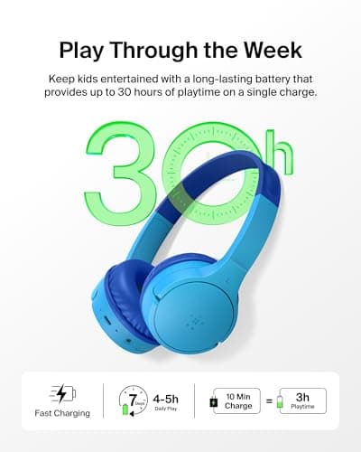 Belkin SoundForm Mini Wireless Bluetooth Kids Headphones thumbnail 3