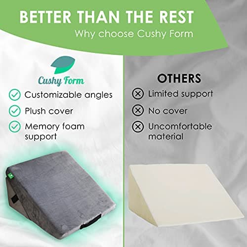 Cushy Form Wedge Pillow for Sleeping - Memory Foam Bed Support thumbnail 4