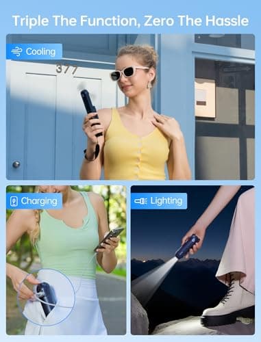 JISULIFE Handheld Misting Fan with Power Bank thumbnail 2