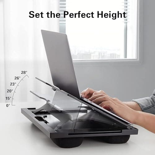 HUANUO Adjustable Lap Desk with 6 Angles – Up to 15.6" Laptop, Black thumbnail 3