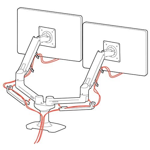 Ergotron LX Dual Monitor Arm, Matte Black thumbnail 3