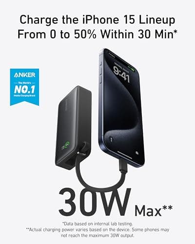 Anker Nano Power Bank 10,000mAh with Built-in USB-C Cable thumbnail 2