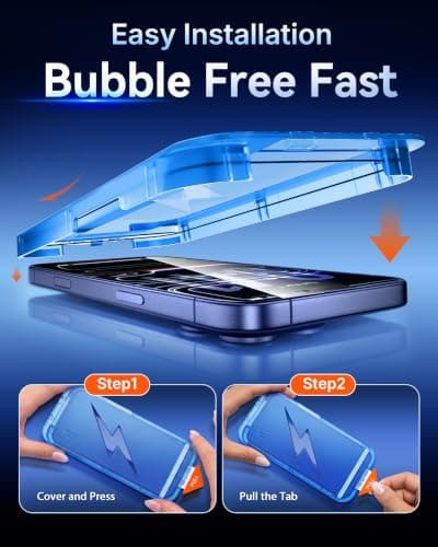 Mkeke for iPhone 18 Pro Screen Protector 3 Pack, Double Shatterproof Tempered Glass thumbnail 3
