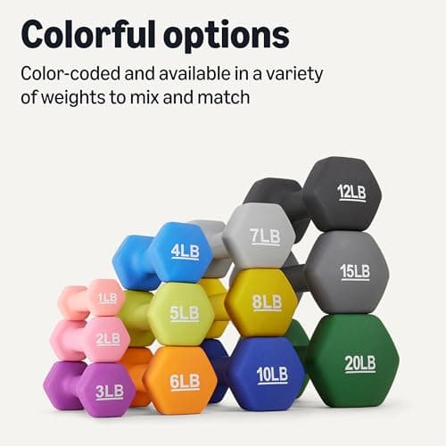 Amazon Basics Neoprene Coated Dumbbell Hand Weight Set thumbnail 4