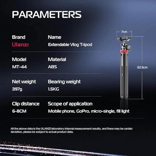 ULANZI MT-44 Extendable Tripod with Phone Mount thumbnail 3