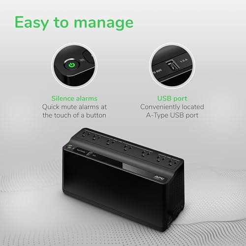 APC UPS 600VA/330W Battery Backup BE600M1 thumbnail 3