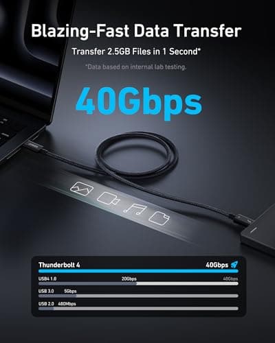 Anker USB4 Thunderbolt 4 Cable (2.3ft) thumbnail 3
