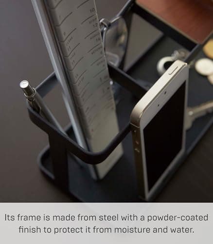 YAMAZAKI Home Tower Desk Bar Wood and Steel Organizer thumbnail 5