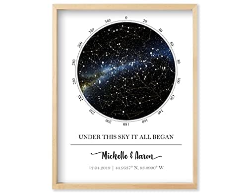 Custom Star Map Print — Night Sky on a Meaningful Date - image 1