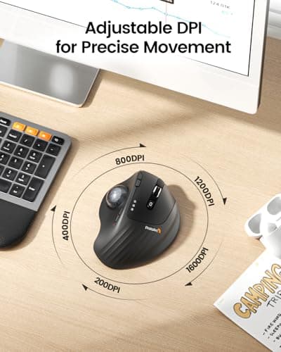 ProtoArc EM02 NL Wireless Ergonomic Trackball Mouse thumbnail 5