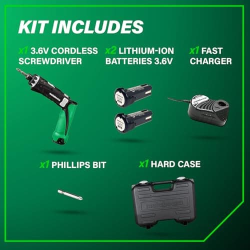 Metabo HPT DB3DL2 3.6V Cordless Screwdriver Kit thumbnail 5
