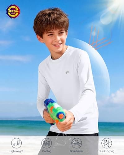 BALEAF Boys UPF 50+ Long Sleeve Rash Guard thumbnail 5