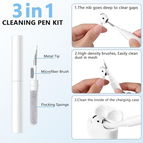 Dgege for AirPods 4 Case Cover 2024 with Cleaner Kit, Black thumbnail 4