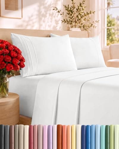Queen Size 4 Piece Sheet Set - Comfy Breathable & Cooling Sheets