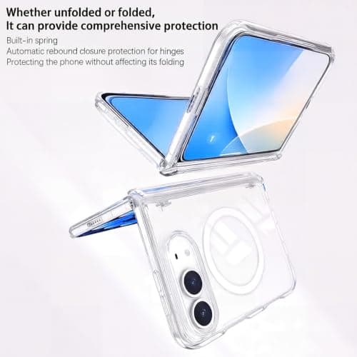 KUGEW for iPhone Duo Case Clear with Hinge Protection and Screen Protector thumbnail 5