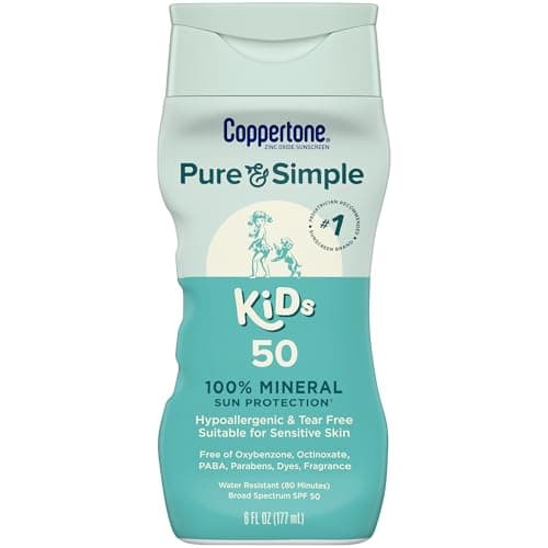 Coppertone Pure and Simple Kids Sunscreen Lotion SPF 50, 6 Fl Oz - image 1