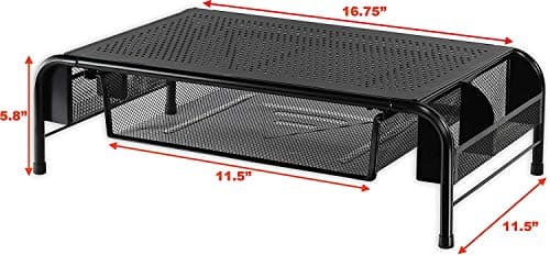 Simple Houseware Metal Desk Monitor Stand Riser with Organizer Drawer thumbnail 2