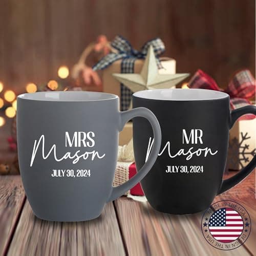 Mr. and Mrs. Coffee Mug Set Ceramic 16oz thumbnail 5