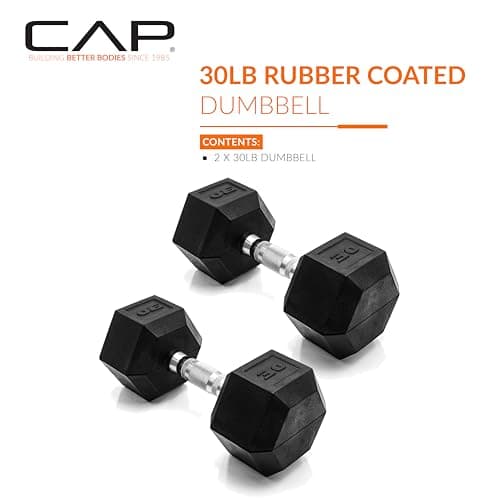 CAP Barbell Rubber Hex Dumbbell Set, 550-Pound thumbnail 2