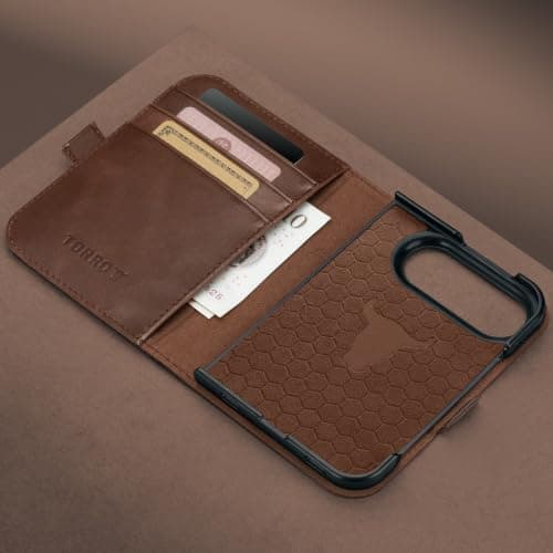 TORRO Leather Wallet Case for iPhone Duo 2026, Dark Brown thumbnail 3