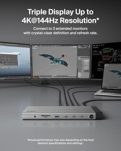 Belkin 140W Thunderbolt 5 Dock, 14-in-1 Docking Station, 4K@144Hz Display thumbnail 5