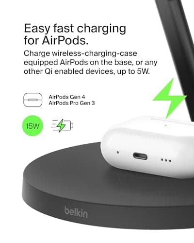 Belkin BoostCharge Pro 3-in-1 Wireless Charger with MagSafe (15W) thumbnail 5
