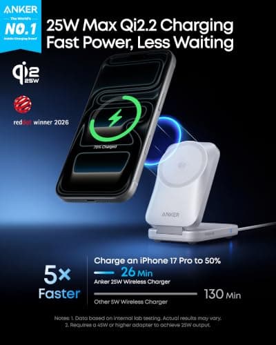Anker Prime 25W Qi2.2 3-in-1 Foldable MagSafe Charger thumbnail 2