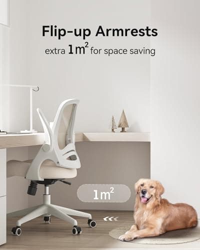 Hbada Ergonomic Office Chair with Flip-Up Armrests thumbnail 4