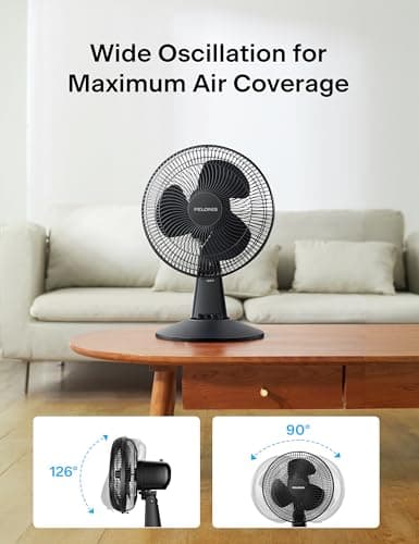 PELONIS 12-Inch Oscillating Table Fan thumbnail 3