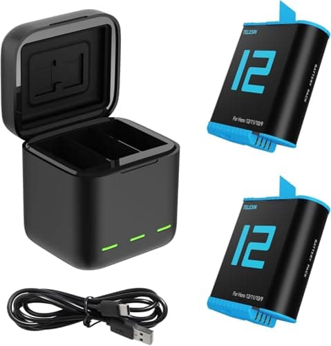 TELESIN Battery Charger Kit for GoPro (2 Batteries + Triple Charger) - image 1