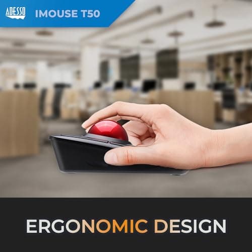 Adesso iMouse T50 Wireless Vertical Ergonomic Trackball Mouse thumbnail 2