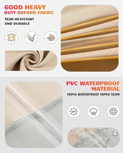 Vailge Rectangular/Oval Patio Table Cover, Heavy Duty Waterproof thumbnail 3