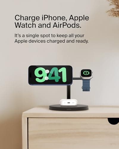 Belkin BoostCharge Pro 3-in-1 Wireless Charger with MagSafe (15W) thumbnail 2