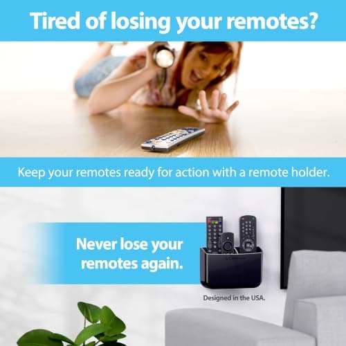 TotalMount Drop-Free Remote Holder, Removable Adhesive Strips, Black thumbnail 2
