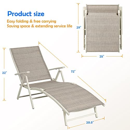 Devoko Patio Chaise Lounge Chair thumbnail 3