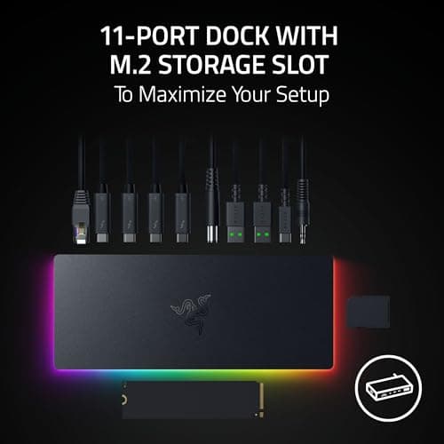 Razer Thunderbolt 5 Dock Chroma, 11 Ports + M.2 SSD Slot, Black thumbnail 4