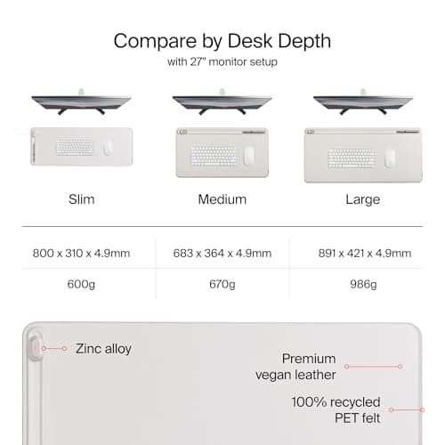 Orbitkey Desk Mat (Medium) - Recycled PET Felt & Vegan Leather thumbnail 5