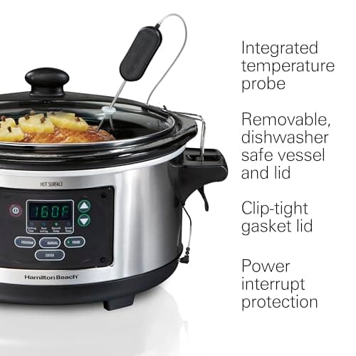Hamilton Beach Portable 6-Quart Set & Forget Programmable Slow Cooker thumbnail 3