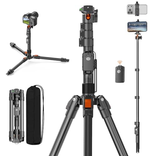 XXZU 75" Camera Tripod,Tripod For Camera Phone with Remote & 360° Ball Head