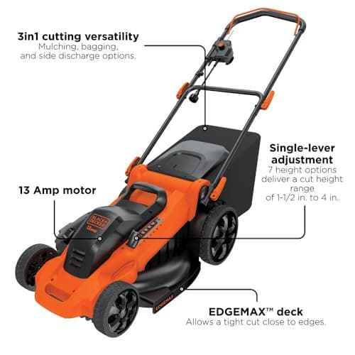 BLACK+DECKER BEMW482BH 12-Amp 17-Inch Electric Mower thumbnail 2