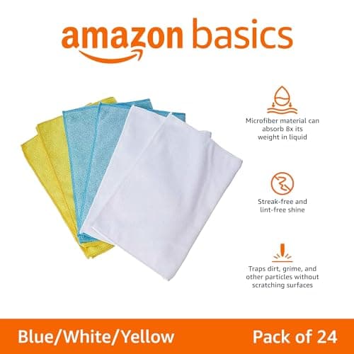 Amazon Basics Microfiber Cleaning Cloths (24-Pack) thumbnail 2