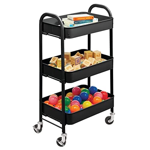mDesign 4-Tier Metal Rolling Storage Cart thumbnail 5