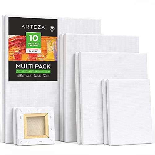 Arteza Stretched Canvas Multipack (10 Canvases, 5 Sizes) - image 1