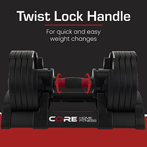 Core Fitness Adjustable Dumbbell Set 50 lb (Pair) thumbnail 3