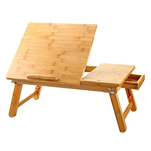 Nnewvante Bamboo Laptop Desk for Bed with Tilting Top - image 1