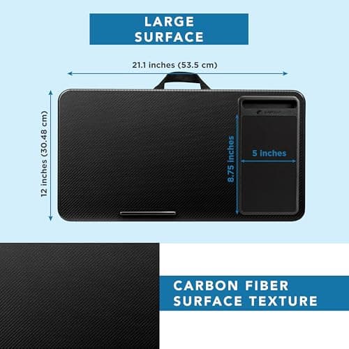 LAPGEAR Home Office Lap Desk – Black Carbon, Fits 15.6” Laptops thumbnail 5