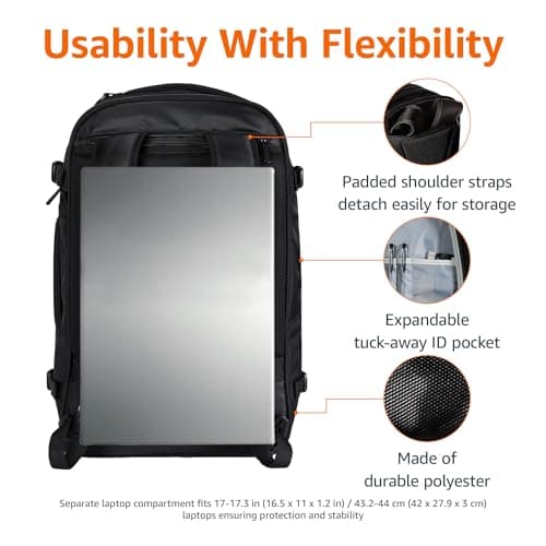 Amazon Basics Carry-On Travel Backpack 40L thumbnail 2