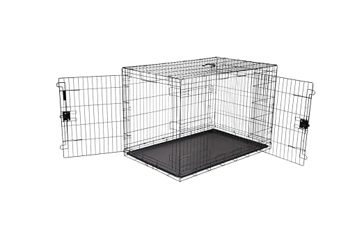 Amazon Basics Portable Metal Wire Dog Crate for Large Dogs