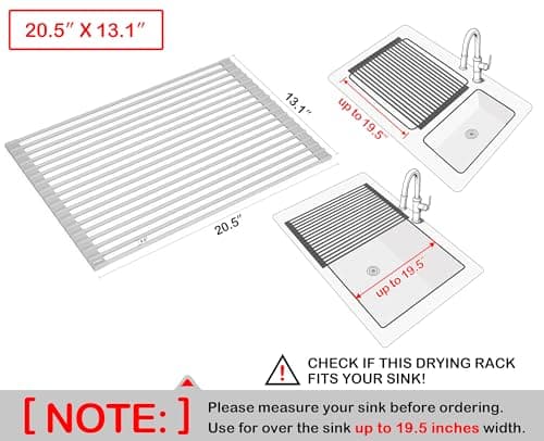 Surpahs Roll-Up Dish Drying Rack (20.5" x 13.1") thumbnail 2