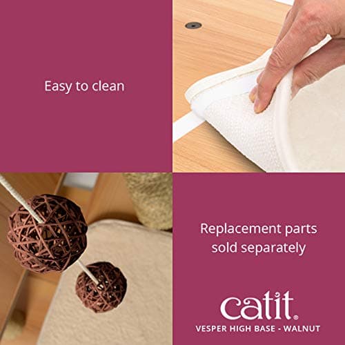Catit Vesper High Base Cat Tree, Walnut thumbnail 5